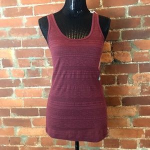 Maroon Lace Pattern Tank Top